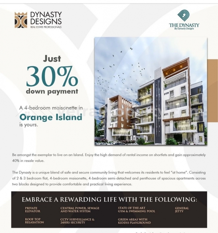 OWN 2, 3,& 4 BEDROOM APARTMENTS AT ORANGE ISLAND LEKKI  4 bedroom House for Sale Lekki Lagos Vetra  Property