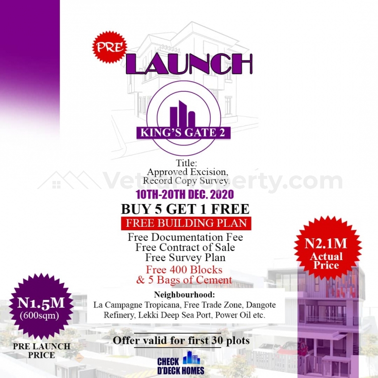  Plots of Land  Land for Sale Ibeju Lekki Lagos Vetra  Property