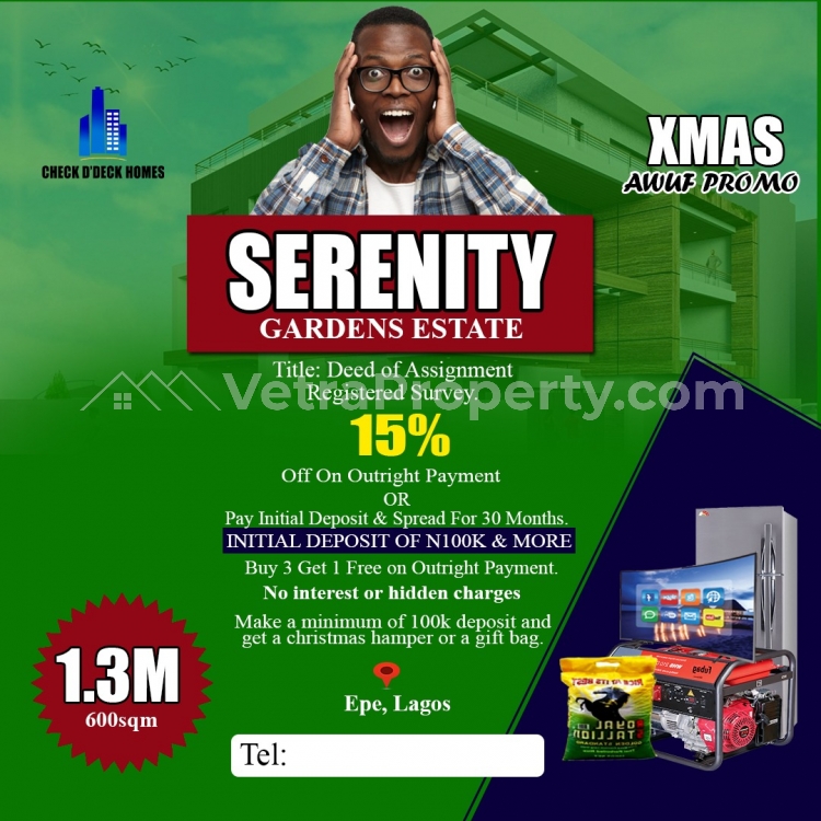  Serenity Gardens Estates Christmas Promo Land Sales.  Land for Sale Epe Lagos Vetra  Property
