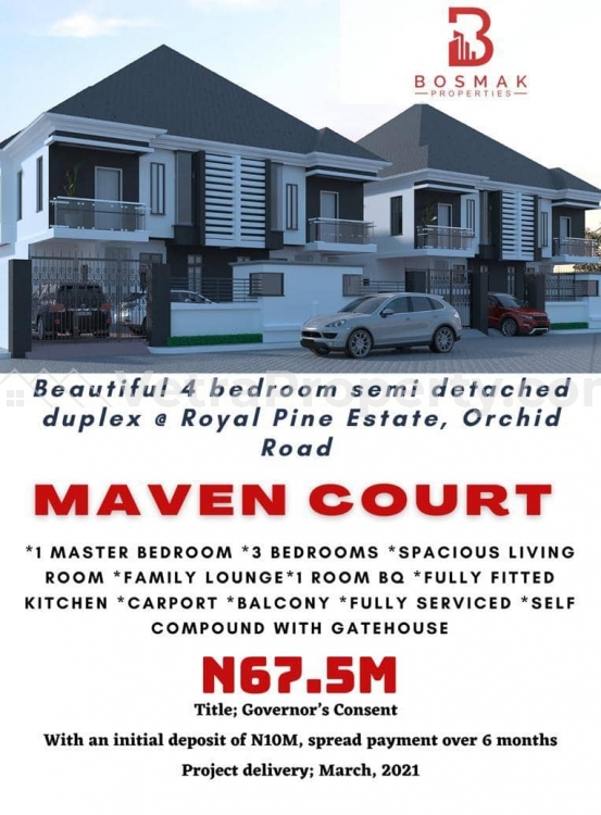  Luxury Smart Finished 4 Bedroom Semi Detached Duplex  4 bedroom House for Sale Lekki Lagos Vetra  Property