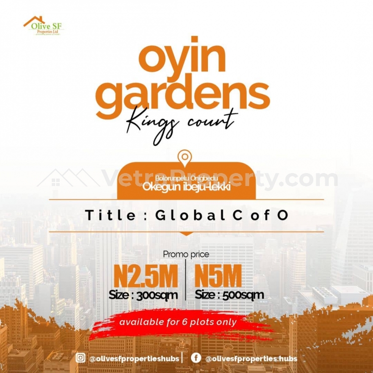  Plots Of Estate Land On Prime Location - Kings Court  Land for Sale Ibeju Lekki Lagos Vetra  Property