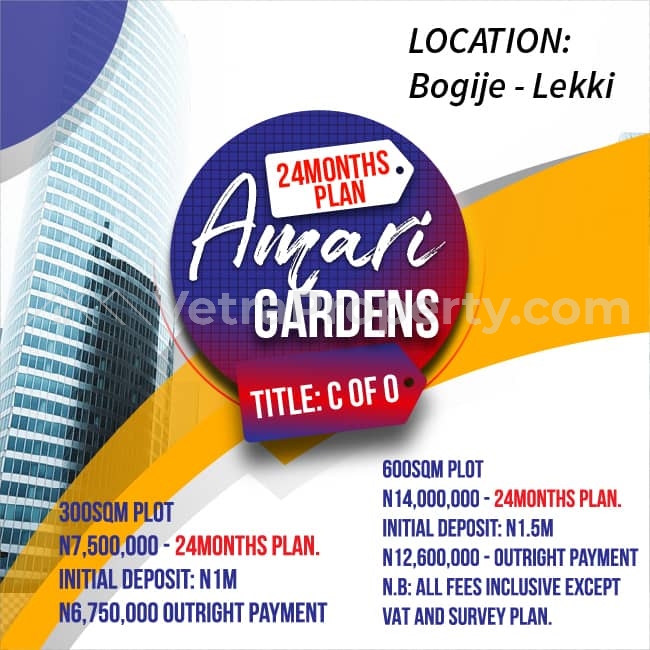  Estate Land in Prime Location - Amari Gardens  Land for Sale  Lagos Vetra  Property
