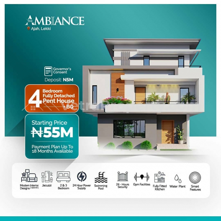  Luxury 4 Bedroom Detached Duplex Design With Penthouse And BQ  4 bedroom House for Sale Ajah Lagos Vetra  Property