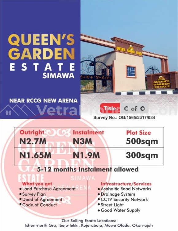  Residential Land For Sale Simawa Mowe,Ogun state  Land for Sale Obafemi Owode Ogun Vetra  Property