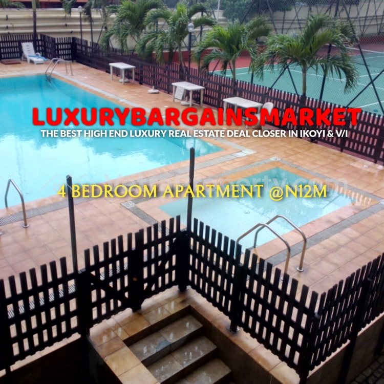  SUPERB FAMILY FRIENDLY 4 BED APARTMENTS + SWIMMING POOL, TENNIS COURT, GYM, KIDS PLAY AREA, IN OLD IKOYI @N12M. CALL PRINCE ADEMOLA NOW TO CLOSE IMMEDIATELY.  4 bedroom Flat for Rent Ikoyi Lagos Vetra  Property