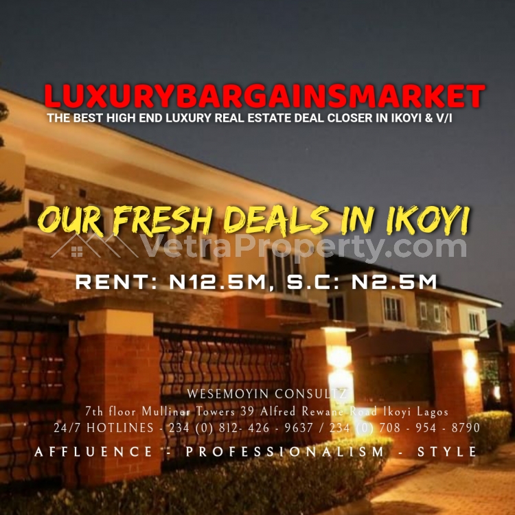  FRESH DEAL! WATERFRONT PROPERTY - 4 BEDROOMS SEMI DETACHED HOUSE PLUS STAFF ROOM, SWIMMING POOL ETC OSBORNE 1 @N12.5M! CALL PRINCE ADEMOLA OSINUGA LUXURYBARGAINSMARKET NOW TO CLOSE IMMEDIATELY  4 bedroom House for Rent Ikoyi Lagos Vetra  Property