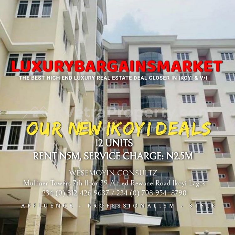  FRESH DEAL! 12UNITS - FOR CORPORATE LEASE / BRAND NEW ALL ENSUITE 3 BEDROOMS APARTMENT PLUS STAFF ROOM ELEVATOR GYM SWIMMING POOL IN IKOYI @N5M EACH! CALL PRINCE ADEMOLA OSINUGA LUXURYBARGAINSMARKET NOW TO CLOSE IMMEDIATELY!  3 bedroom Flat for Rent Ikoyi Lagos Vetra  Property
