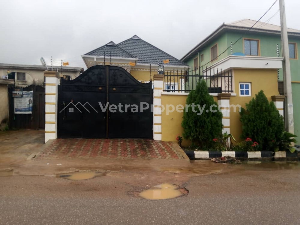  Executive 4bedrm bungalow with pop all rooms are ensuit wardrobe 2 sitting room on more than half plot of land off guru road obawole ogba ifako ijaye Lagos State with registered conveyance 38m asking price .  House for Sale Ogba Lagos Vetra  Property