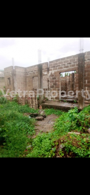  724sqm land with carcass of 2Nos of 5bedroom semi detached duplexes+1rm inbuilt BQ at decking level inside Ikosi GRA cmd road  Land for Sale Ketu Lagos Vetra  Property