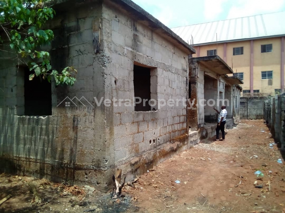  A fenced plot with an uncompleted 6 units of 3 bedroom flat all room Ensuite  3 bedroom House for Sale Owerri Imo Vetra  Property