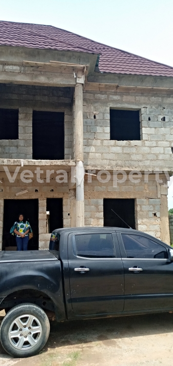  Specious 3bedroom carcass, semi Detached duplex with 2parlor  3 bedroom House for Sale Gaduwa Abuja Vetra  Property
