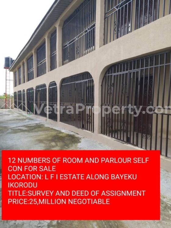  12 NUMBERS OF ROOM AND PARLOUR SELF CON  10 bedroom House for Sale Ikorodu Lagos Vetra  Property