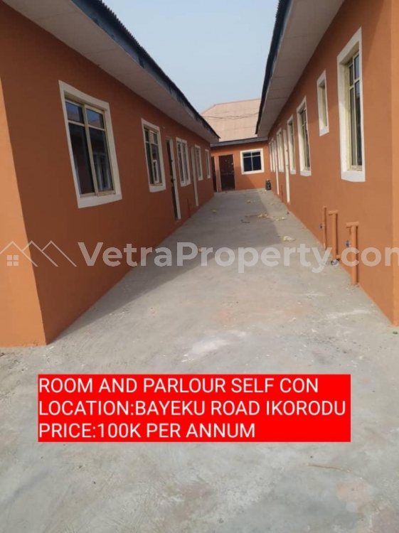  ROOM AND PARLOUR SELF CON 100K PER ANNUM  Flat for Rent Ikorodu Lagos Vetra  Property