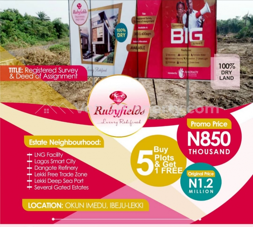  100% dry land at Rubyfields Estate, Okun Imedu, Ibeju Lekki  Land for Sale Ibeju Lekki Lagos Vetra  Property