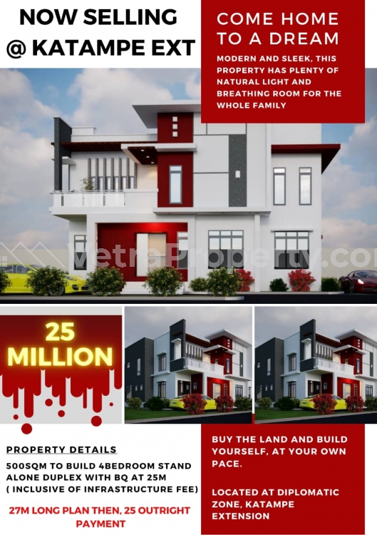  500sqm duplex plot at katampe extension  Land for Sale Katampe Ext Abuja Vetra  Property