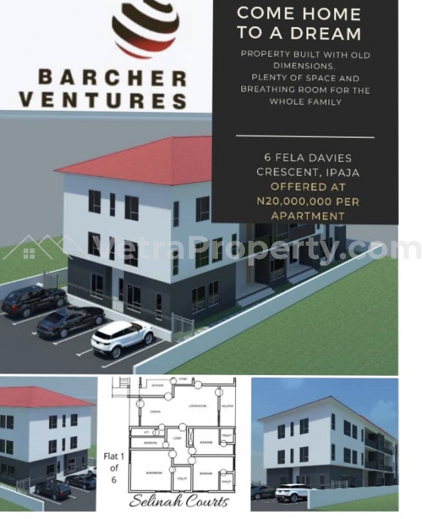  Block of 6 Flats ( each apartment is 3 bedrooms Ensuite)  3 bedroom House for Sale Ipaja Lagos Vetra  Property