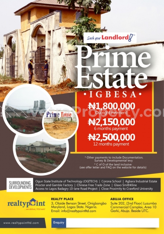  C of O  Commercial Property for Sale Agbara Igbesa Ogun Vetra  Property