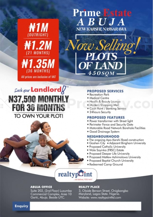  Plots of land  Land for Sale Kurudu Abuja Vetra  Property