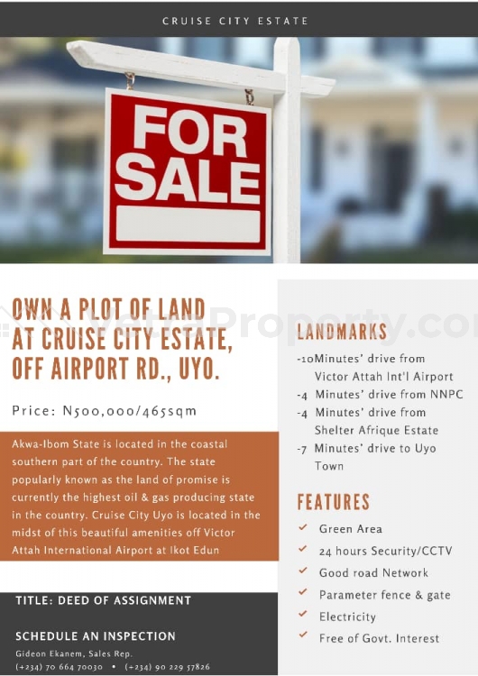  Deed of Assignment  Land for Sale Uyo Akwa Ibom Vetra  Property