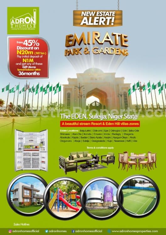  ADRON HOMES ESTATE LAND AT SULEJA WITH DISCOUNT  Land for Sale Suleja Niger Vetra  Property