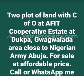 Certificate Of Occupancy  2 Plots of Land for Sale Gwagwalada Abuja Vetra  Property